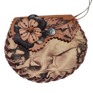 2 For 15$ Tool Leather Brown and Tan Coin Change Purse